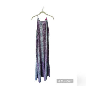 Caroline Hill Spaghetti Strap Bohemian Snakeskin Maxi Dress, Size Large